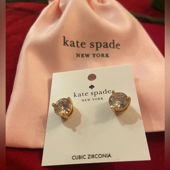 NWT! Authentic ♠️ kate spade clear crystal stud earrings - Picture 6 of 16
